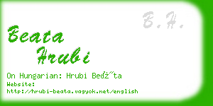 beata hrubi business card